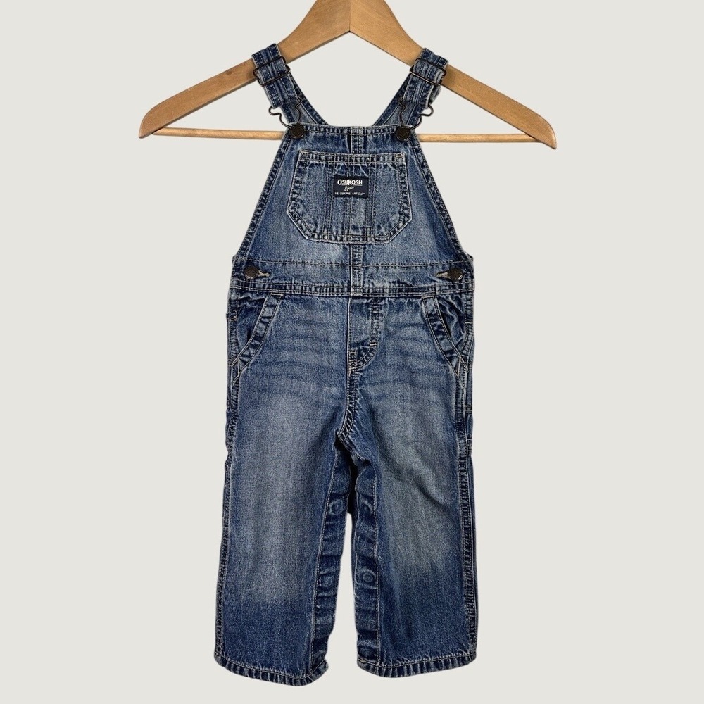 OshKosh B'gosh Overalls 18M Blue Denim Vestbak Carpenter Classic Toddler Pants
